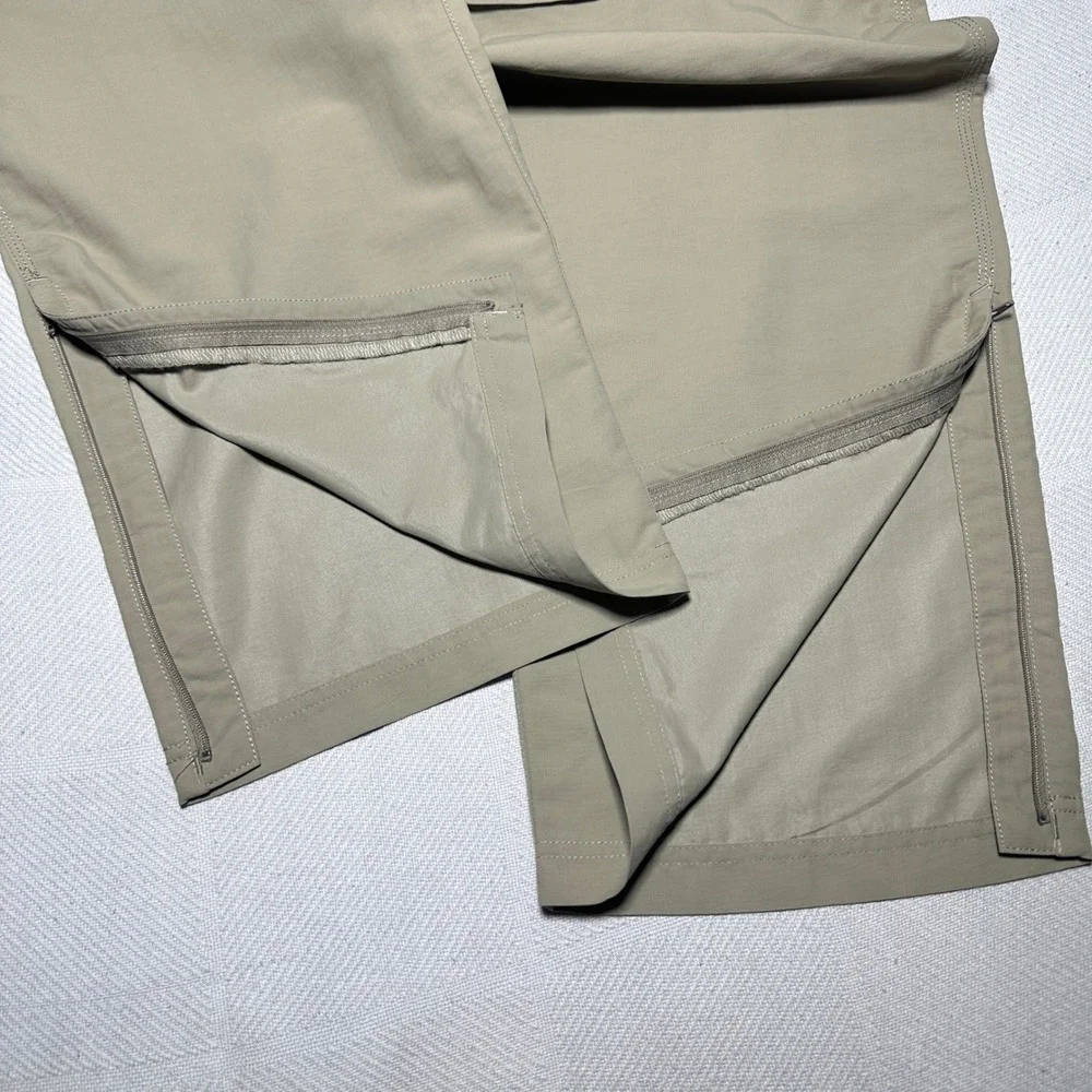 North Face Paramount Peak Convertible Pants Mens Large Zip Off Cargo Hiking Tan